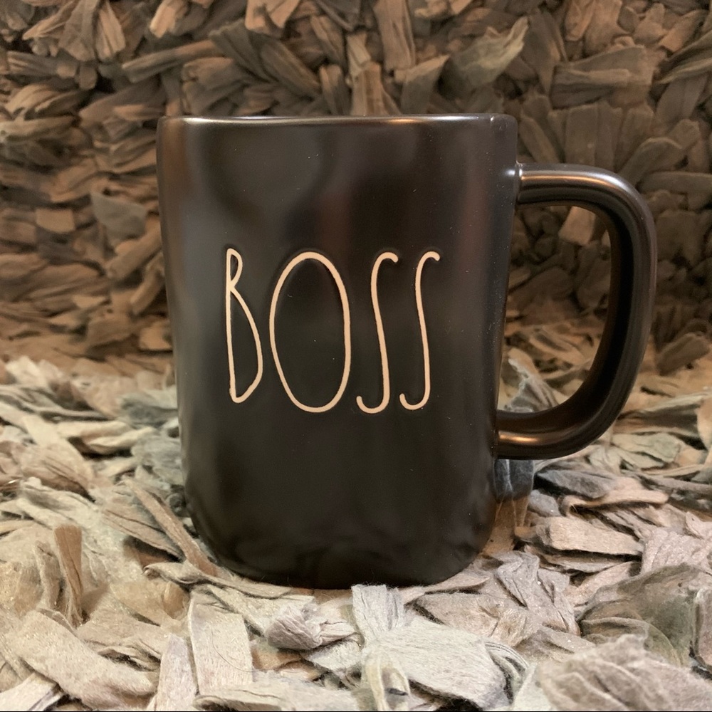 BRAND NEW RAE DUNN BOSS BLACK COFFEE MUG